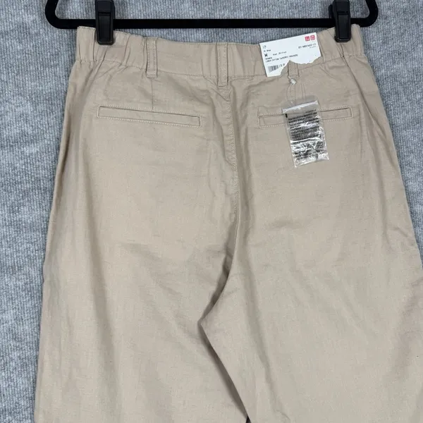 Uniqlo Size-M Womens Tapered Trousers Pants Linen Cotton Slash Pocket - Image 6