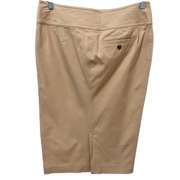 Vintage Lauren Ralph Lauren Khaki Pencil Skirt 6 Double Buckle - Image 9