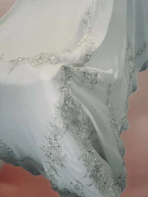 Wedding David's Beaded Bridal Dress White Gown Strapless A-Line 2 - Image 9