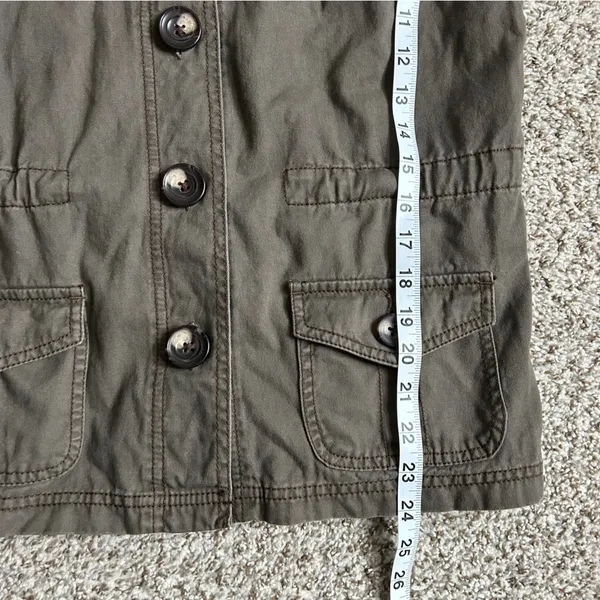 French Cuff Olive Green Military Utility Jacket Casual Medium - Image 6