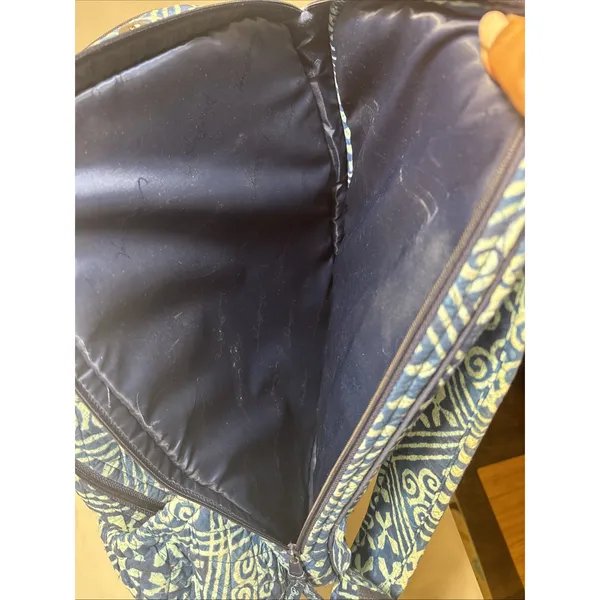 Vera Bradley Cuban Tiles Campus Tech Backpack RETIRED Blue Laptop Compartment - Image 11