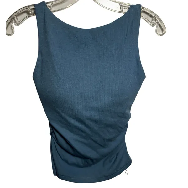 Brand New OGL Cashsoft Mockneck Cap Sleeve Tank NWT Size S Blue - Image 3