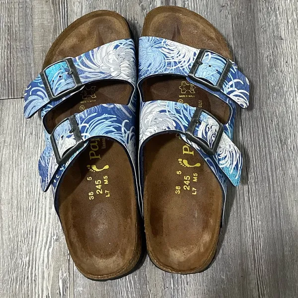 Papillio Birkenstock Stylish Blue Patterned Sandals - Image 9