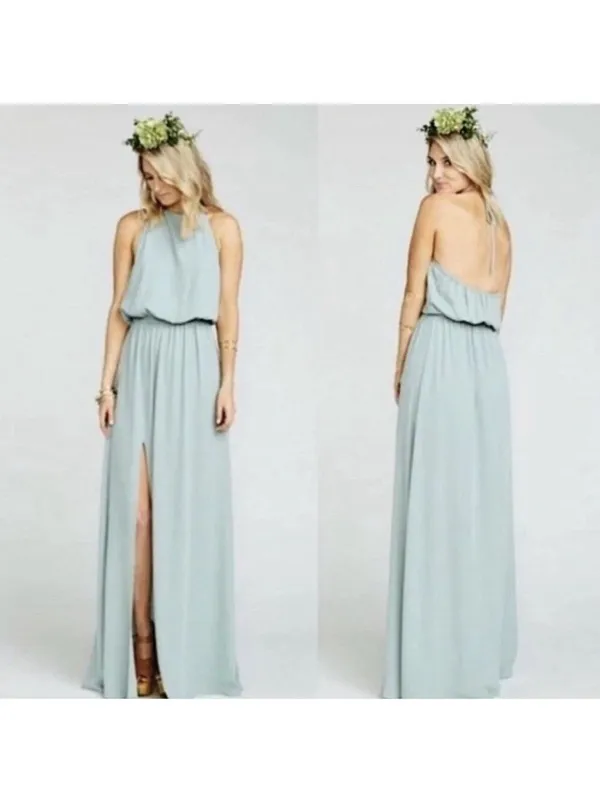 Show Me Your MuMu Dress Small Heather Halter Sage Crisp Wedding Resort Beach - Image 2