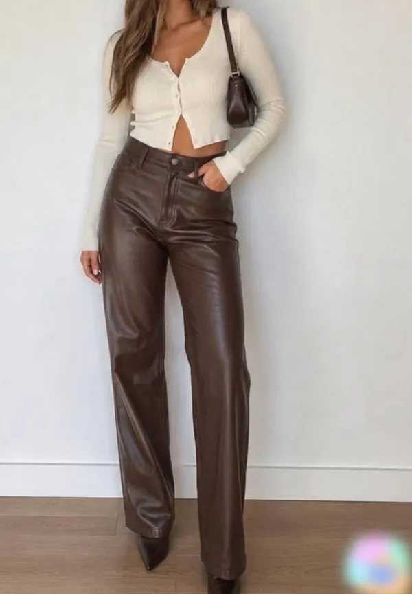 Abercrombie High-Rise Leather Pants - Image 2