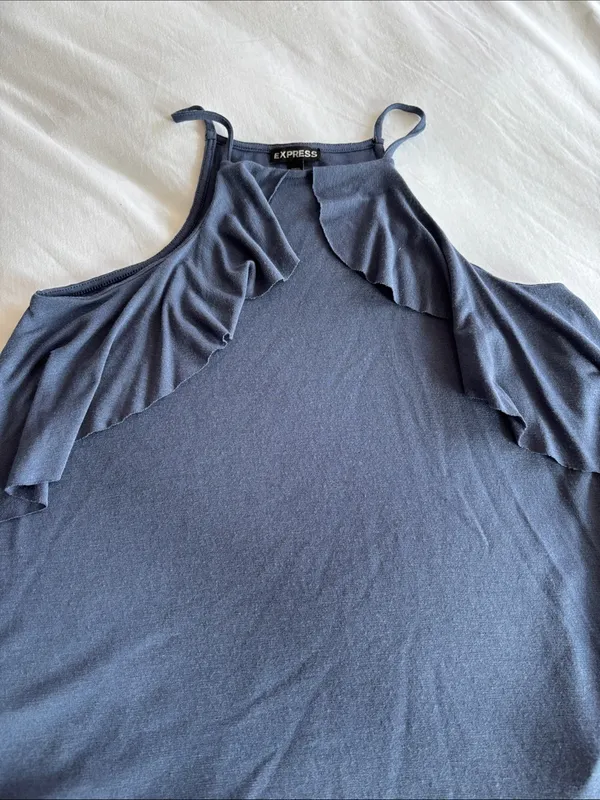 Express Blue Ruffle Knot Cami - Image 2