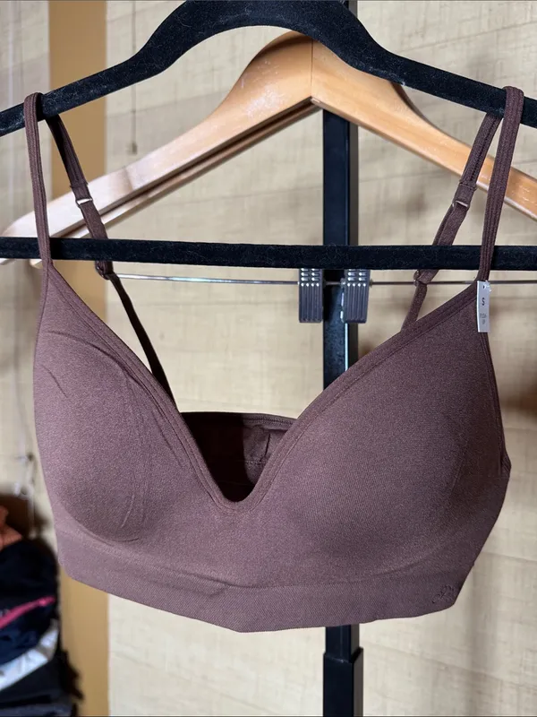 NWT PINK Victoria’s Secret Wireless Seamless Push-Up Bralette Brown Small - Image 3