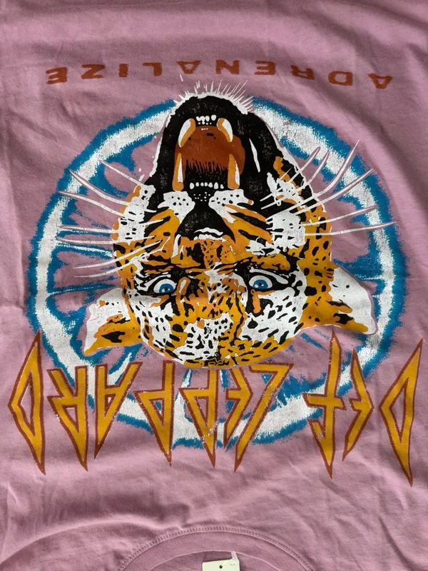 NWT Letluv Def Leopard Adrenalize Tour Tee 🐆 ~ Size XXS Oversized Anthropologie - Image 9