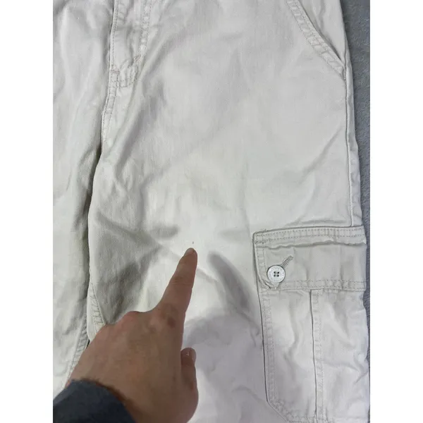 Vintage Levi's SilverTab White Cargo Pants 11M Wide Leg Y2K Utility - Image 6