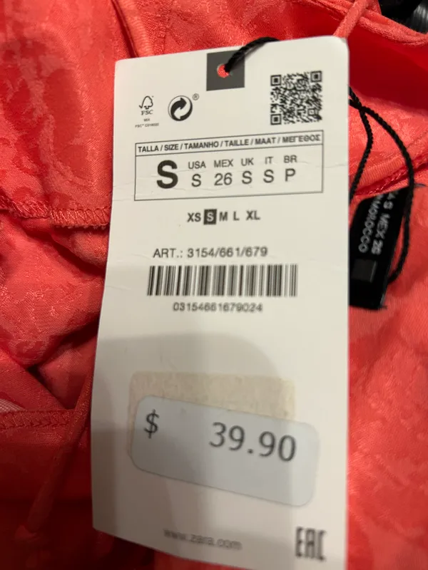 ZARA NWT Coral Colored Slip Dress, S - Image 4