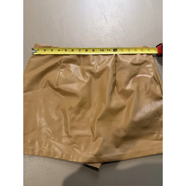Abercrombie Fitch Women L Light Brown Skirt Short Vegan Leather Casual Cocktail - Image 6