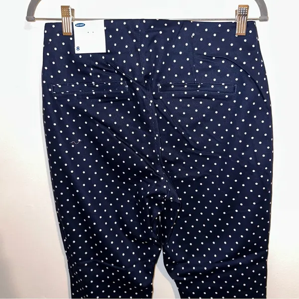 Old Navy women’s business casual stretchy Blue & White Polka Dot Pants size 8 🆕 - Image 4