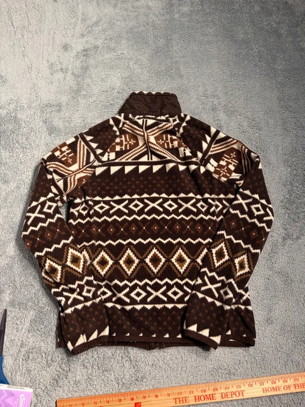 Lauren Ralph Lauren ACTIVE fleece puffer Aztec print brown small - Image 11