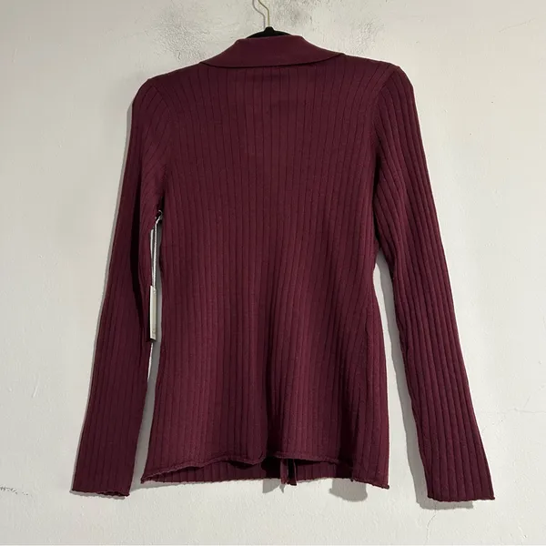 Abercrombie & Fitch 100% Merino Wool Ribbed Collared Sweater Preppy Academia - Image 6