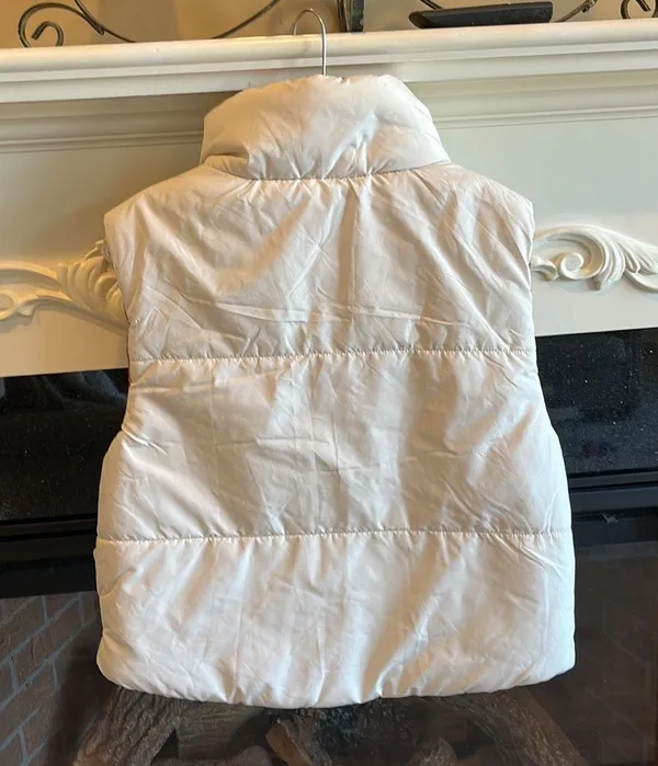 Vine and Valley Puffer Vest Reversible Cozy Zip Jacket Beige Tan Womens M New - Image 8