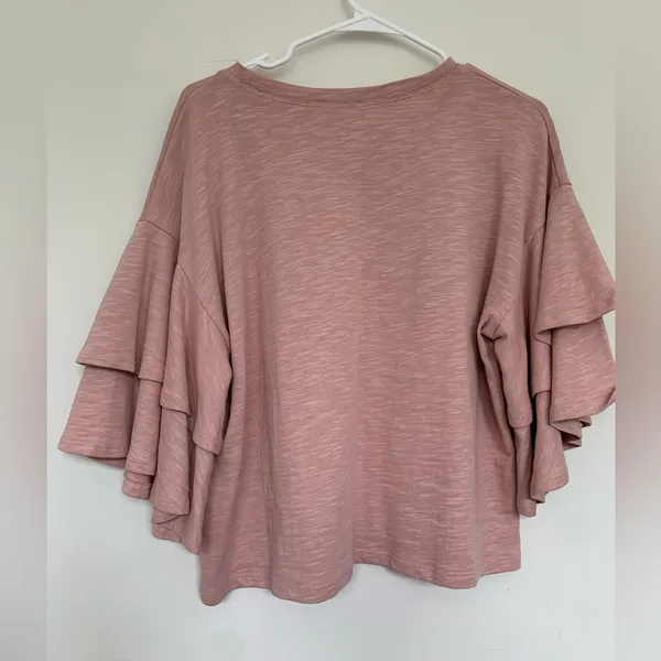 Blu pepper embroidered ruffled sleeve top - Image 5