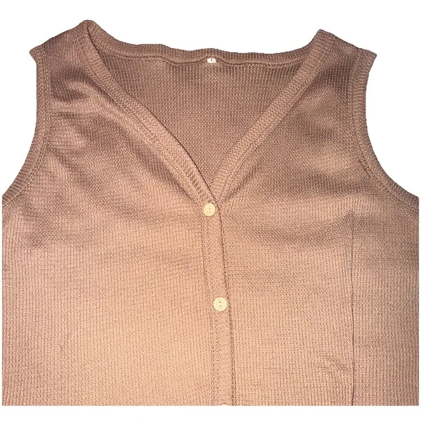 Unbranded Waffle Knit Sleeveless Top - Image 2
