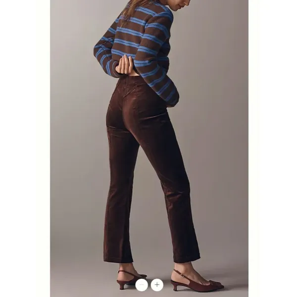 Anthropologie Maeve High-Rise Split-Front Velvet Skinny Pants - Image 3
