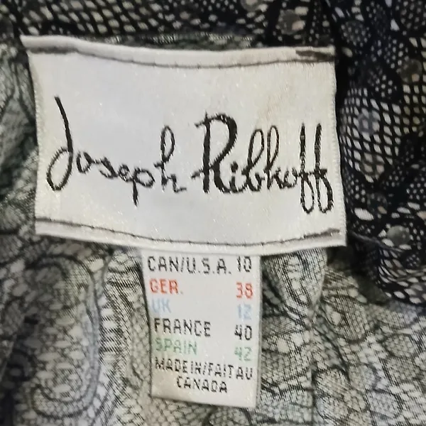 Joseph Ribkoff Womens Black Lace Sequin Y2K Vintage TopSize 10 - Image 4