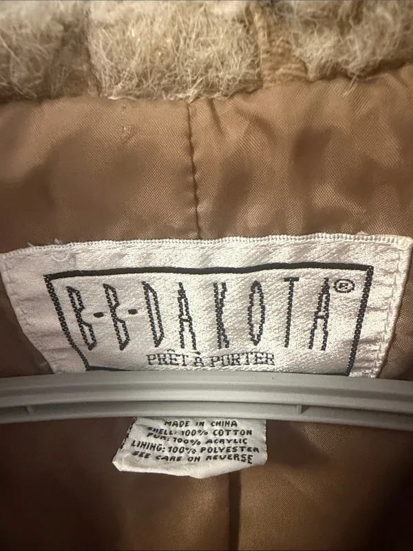 Y2K BB Dakota Penny Lane Vintage Faux Shearling Corduroy Jacket XL - Image 4