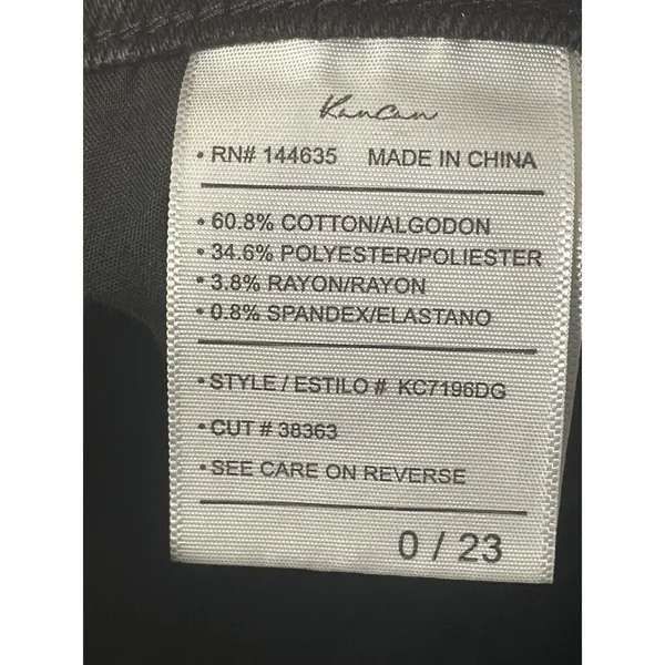 KanCan Jeans Women 0/23 Black High Rise Tapered Ankle Denim KC7196DG - Image 6