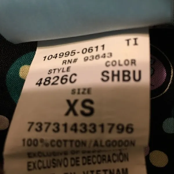 HQ Scrub Top! Super Cute‎ Black Size XS - Image 7