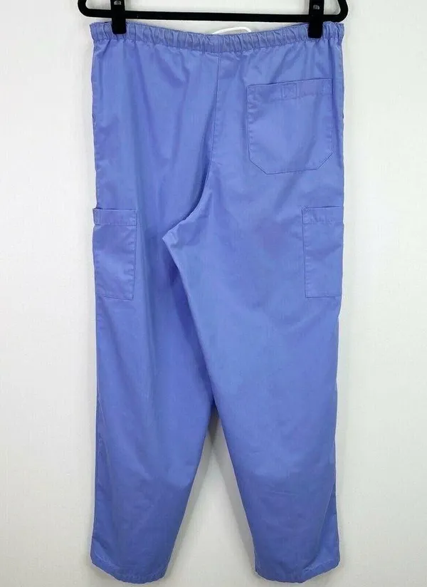 Denver Hayes Solid Blue Cargo Scrub Pants Bottoms Size XS - Image 2