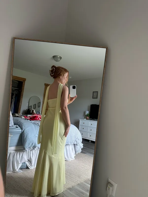 Peppermayo Yellow Strapless Dress - Image 4