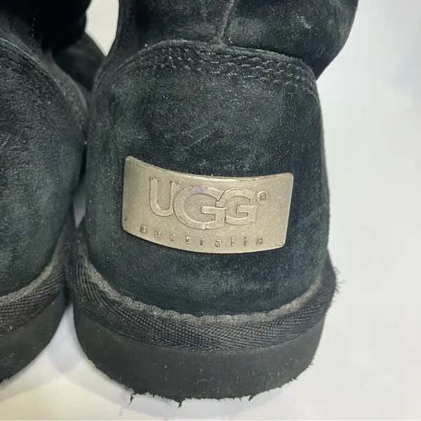UGG Australia greenfield boots black‎ leather side zipper closure women’s size 7 - Image 5