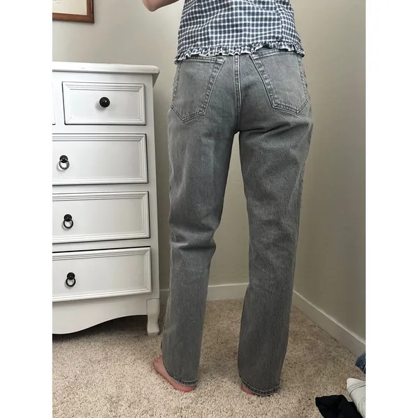 Abercrombie Curve Love 90s Straight Ultra High Rise Grey‎ Jeans Size 26/2S - Image 2