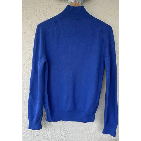 Polo Ralph Lauren Royal Blue Quarter Zip Pullover M Preppy Equestrian Classic - Image 4