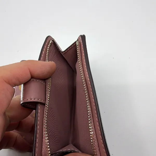 Coach Signature Coated Canvas Brown Small Snap Wallet - Image 7