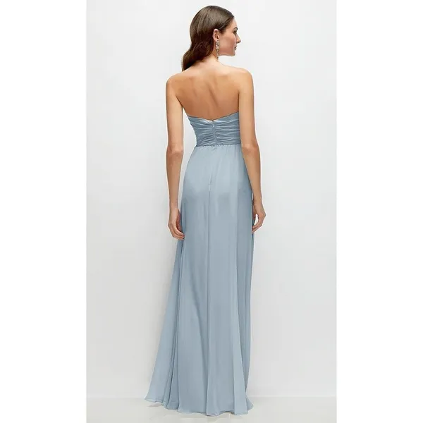 After Six Strapless Pleated Surplice Chiffon Maxi Dress With A-Line Skirt - Image 12