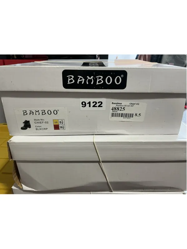 Womans New Bamboo Chief Combat Ankle Boots Size 8.5 Black - Image 7