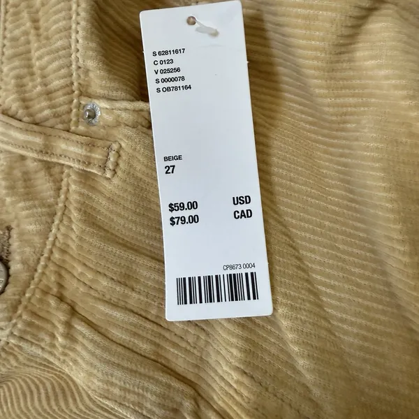 Urban‎ Outfitters BDG Mom High Rise Corduroy Pants Womens Size 27 Beige Tan New - Image 11