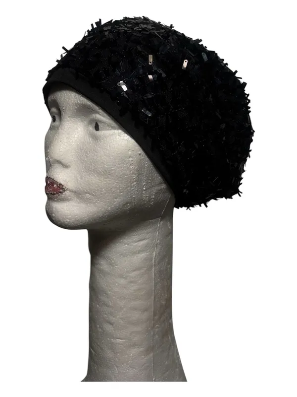Sequined Black Beanie Hat - Image 2