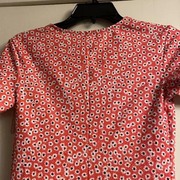 New Zara red button down floral midi dress size S MA - Image 8