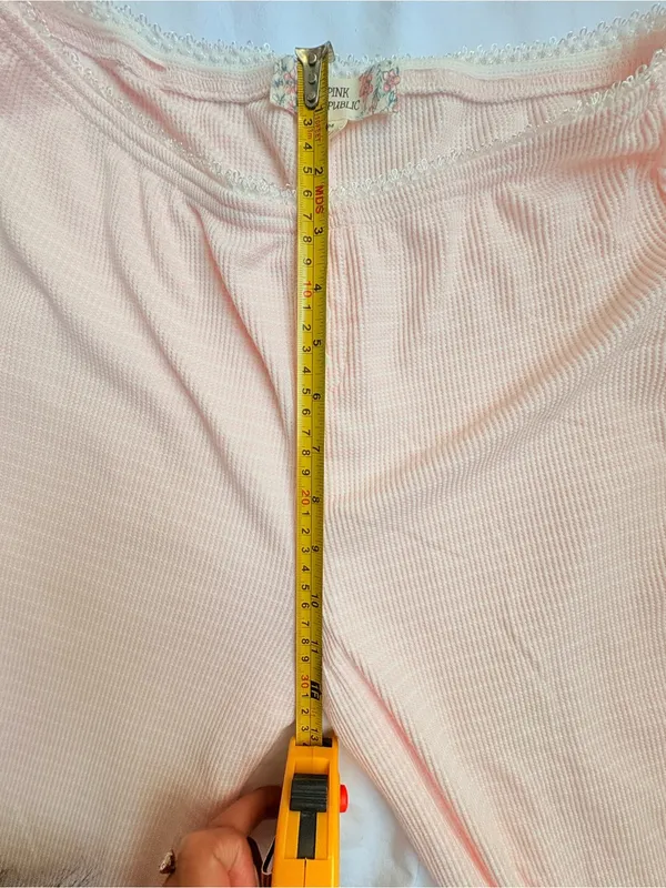 Pink Republic Y2K Pink Ribbed Flare Pajama Lounge Pants M - Image 5