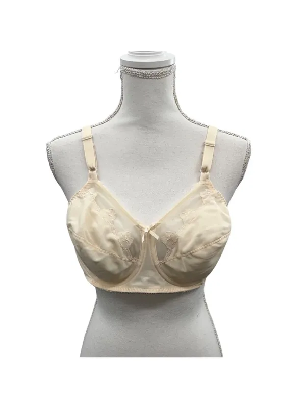 Full Coverage Bali Nude Bra Womens 38C Used Lace Mesh Underwire 0180 - Image 12