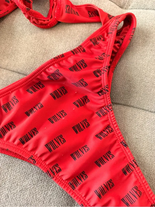 Two Wolves Swimwear one piece all over spell out size XS - Image 6