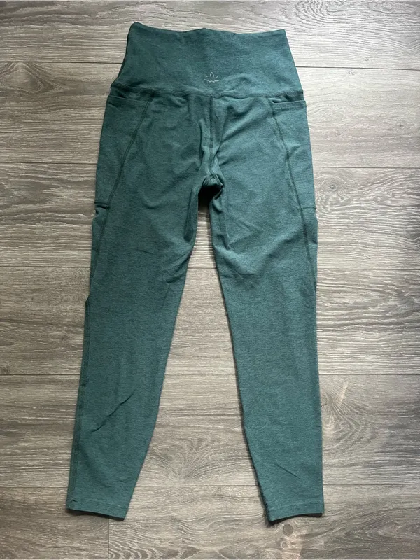 Beyond Yoga Green Active Gym Workout Exercise Pilates Space Dye Leggings Size M - Image 2