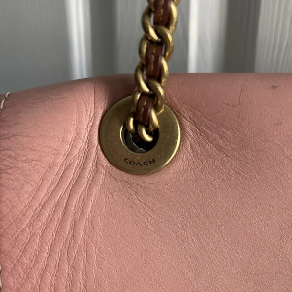 COACH Parker 30585 Pink C Logo Canvas Leather Shoulder Crossbody‎ Bag - Image 6