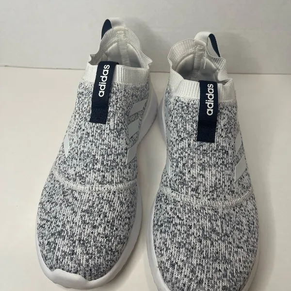 Adidas Cloudfoam Gray and White Slip-On Sneakers - Image 5