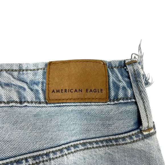 American Eagle 90s Maxi Skirt 4 Light Wash Distressed Denim Slit Grunge READ!‎ - Image 16