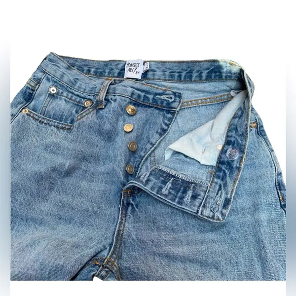 Princess Polly High Waist Crossover Button Fly Slim Straight Jeans‎ - Image 4