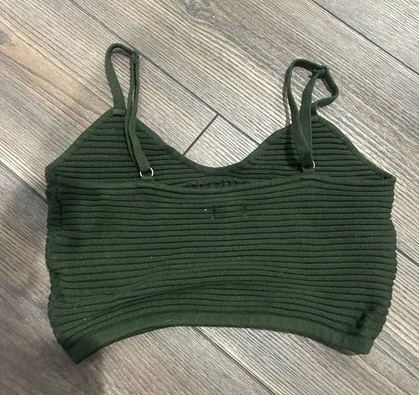 green ribbed tank top - Image 2