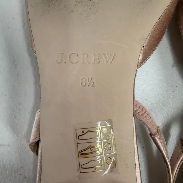 J.Crew 8.5 Blossom Slingback Flats Satin Rose Gold Crystal Embellished Shoes - Image 12