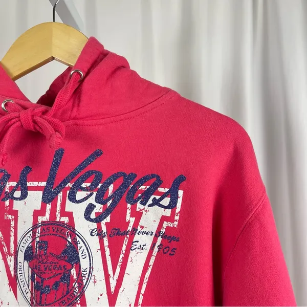 Alstyle Las Vegas Small Glitter Graphic Print Hooded Hoodie Sweatshirt - Image 6