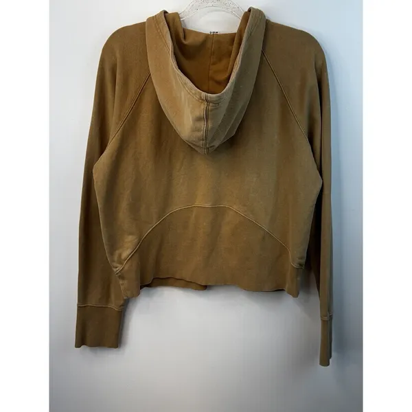 Joy Lab Tan Quarter Zip scuba Pullover Hoodie Cropped Sweatshirt Size‎ Small - Image 13