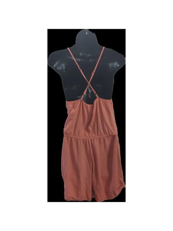 JustFab Coral Cargo Romper Cross Back Short Size Small - Image 2